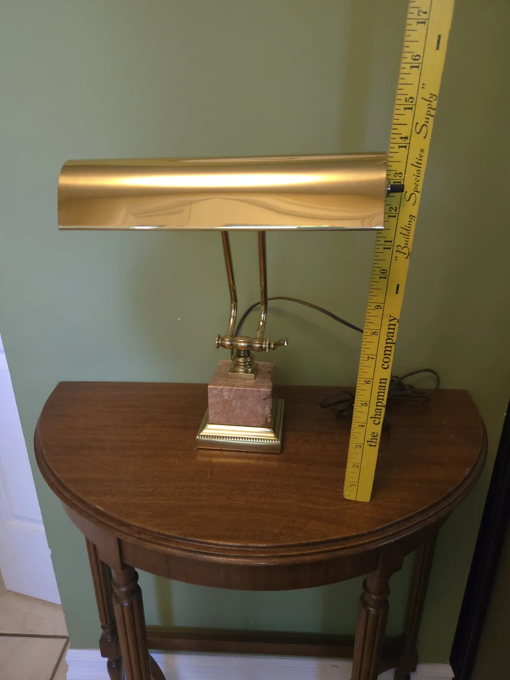 Vintage House of Troy Brass Piano Desk Lamp Marble Base Adjustable Light P10-101